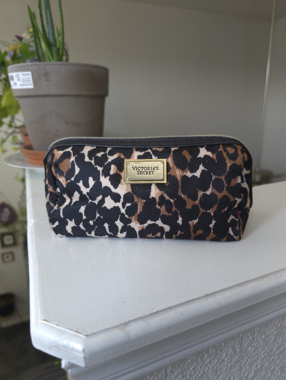 Victoria's Secret Leopard-Print Makeup Pouch in Black and Brown